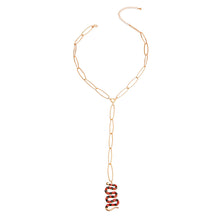 Load image into Gallery viewer, Designer Red Snake Y Necklace
