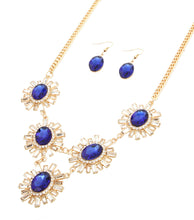 Load image into Gallery viewer, Royal Blue Rhinestone Necklace Set
