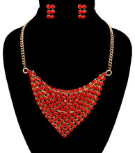 Load image into Gallery viewer, Red Bead Scarf Necklace Set
