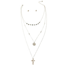 Load image into Gallery viewer, Cross and Coin Necklace Set
