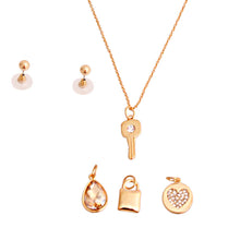 Load image into Gallery viewer, Gold Interchangable Love Charm Necklace
