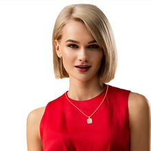 Load image into Gallery viewer, Gold Square Pave Mini Pendant Necklace
