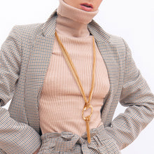 Load image into Gallery viewer, Multi Strand Gold Chain Ring Necklace
