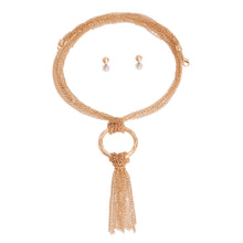 Load image into Gallery viewer, Multi Strand Gold Chain Ring Necklace
