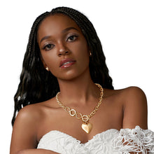 Load image into Gallery viewer, Chunky Gold Heart Toggle Necklace
