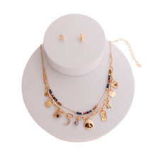 Load image into Gallery viewer, Gold Layered Moon and Stars Necklace

