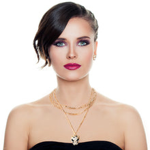 Load image into Gallery viewer, Gold Leopard Layered Chain Necklace
