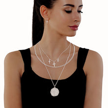 Load image into Gallery viewer, Silver Layered Religious Cross Chain
