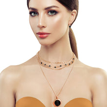 Load image into Gallery viewer, 4 Strand Black Glass Necklace

