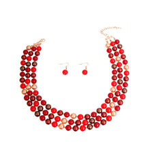 Load image into Gallery viewer, Assorted Red Bead Layered Set
