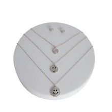 Load image into Gallery viewer, Silver 3 Layer Bling Smiley Face Necklace
