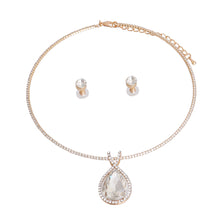 Load image into Gallery viewer, Gold Memory Wire Teardrop Necklace
