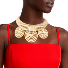Load image into Gallery viewer, Gold Metallic Cord Coiled Choker
