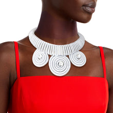 Load image into Gallery viewer, Silver Metallic Cord Coiled Choker

