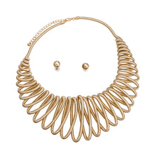 Load image into Gallery viewer, Gold Metallic Cord Loop Collar Necklace
