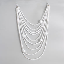Load image into Gallery viewer, White Pearl 9 Strand Necklace
