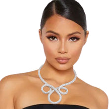 Load image into Gallery viewer, Twisted Tube Pave Rhinestone Necklace
