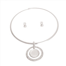 Load image into Gallery viewer, Silver Rigid Hook Round Crystal Choker
