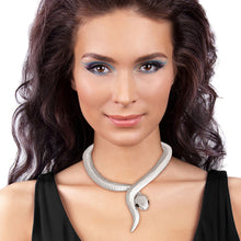 Load image into Gallery viewer, Silver Snake Flex Choker Necklace
