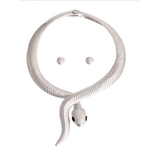 Load image into Gallery viewer, Silver Snake Flex Choker Necklace
