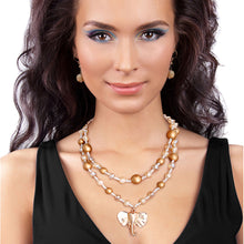 Load image into Gallery viewer, Neutral Glass Bead Elephant Necklace
