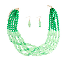Load image into Gallery viewer, Green Glass Bead 5 Strand Set
