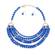 Load image into Gallery viewer, 6 Layer Blue Bead Necklace
