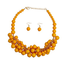 Load image into Gallery viewer, Mustard Ball Bead Cluster Collar Set
