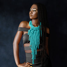 Load image into Gallery viewer, Turquoise Clustered Fringe Bead Set
