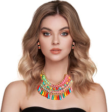 Load image into Gallery viewer, Rainbow Bead Boho Necklace
