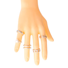 Load image into Gallery viewer, Silver Pearl Midi Ring Set
