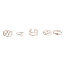 Load image into Gallery viewer, Silver Pearl Midi Ring Set
