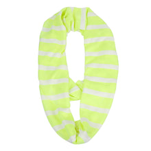 Load image into Gallery viewer, Neon Yellow Striped Infinity Scarf
