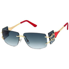 Load image into Gallery viewer, Red Rimless Temple Sunglasses
