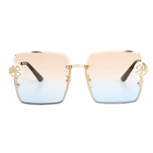 Load image into Gallery viewer, Orange Square Clover Sunglasses

