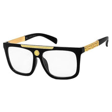 Load image into Gallery viewer, Black Clear Medallion Glasses
