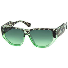 Load image into Gallery viewer, Green Tortoise Geometric Sunglasses
