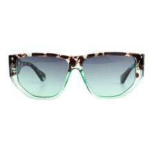 Load image into Gallery viewer, Green Tortoise Geometric Sunglasses
