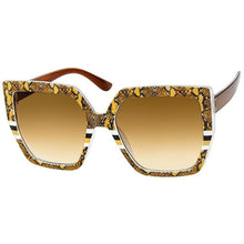 Load image into Gallery viewer, Brown Snake Square Sunglasses
