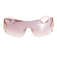 Load image into Gallery viewer, Pink Gold Circle Sunglasses
