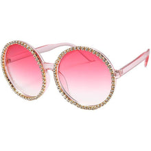 Load image into Gallery viewer, Pink Round Stone Sunglasses

