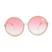 Load image into Gallery viewer, Pink Round Stone Sunglasses

