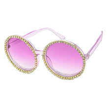 Load image into Gallery viewer, Purple Round Stone Sunglasses

