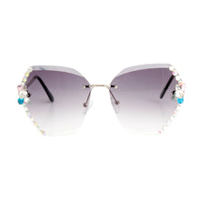 Load image into Gallery viewer, Black Rhinestone Edge Sunglasses
