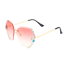 Load image into Gallery viewer, Pink Rhinestone Edge Sunglasses
