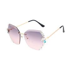 Load image into Gallery viewer, Purple Rhinestone Edge Sunglasses
