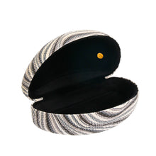 Load image into Gallery viewer, Black and White Ribbed Sunglass Case
