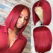 Load image into Gallery viewer, 150% Density Straight Hair Wine Red Bob Wigs
