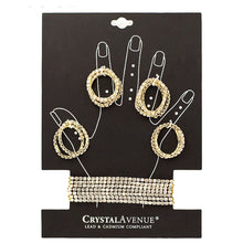Load image into Gallery viewer, Gold Rhinestone Ring and Bracelet Set
