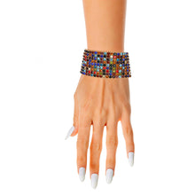 Load image into Gallery viewer, Multi Color 9 Row Rhinestone Bracelet
